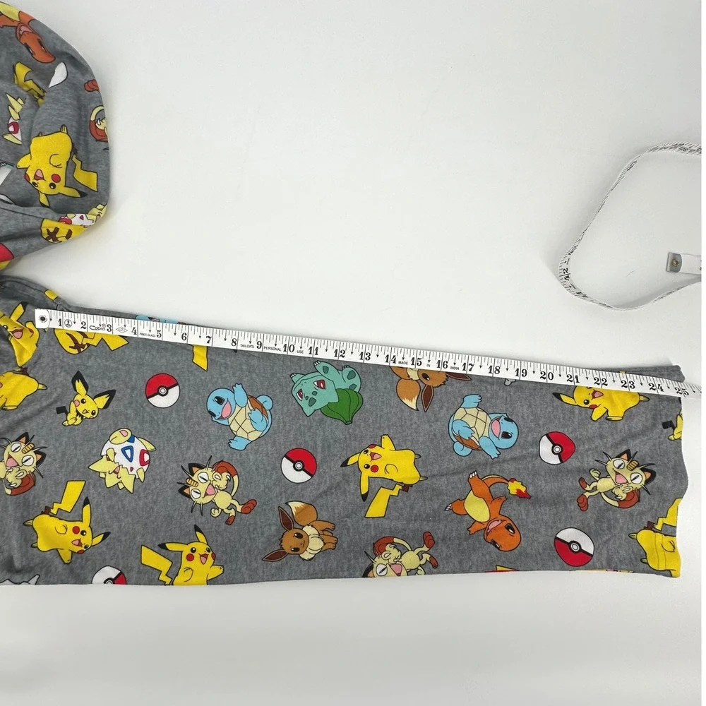 Pokemon‎ Pajama Pants XL (14/16) Gray Pikachu Charmander Squirtle Sleepwear Kids